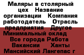 Маляры в столярный цех › Название организации ­ Компания-работодатель › Отрасль предприятия ­ Другое › Минимальный оклад ­ 1 - Все города Работа » Вакансии   . Ханты-Мансийский,Лангепас г.